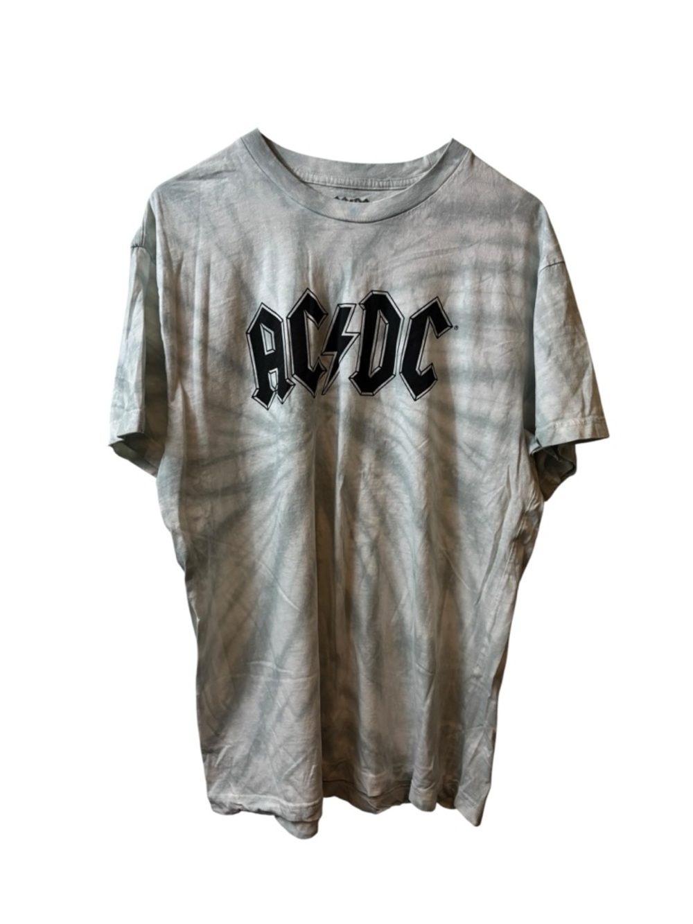AC/DC Gray Tie-Dye Logo Tee m/L